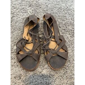 Anthropologie LUCKY PENNY BrownLeather‎ Sandals Size Sz 8B